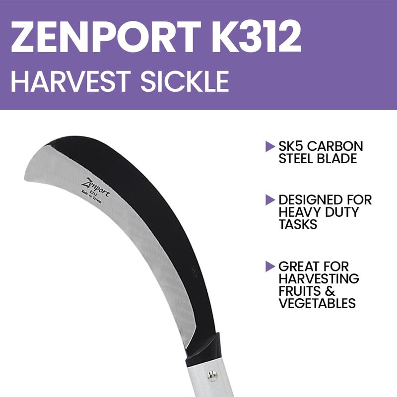 Zenport منجل حصاد زينبورت K312، شفرة فولاذية كربونية/مقبض ألمنيوم - Image 4